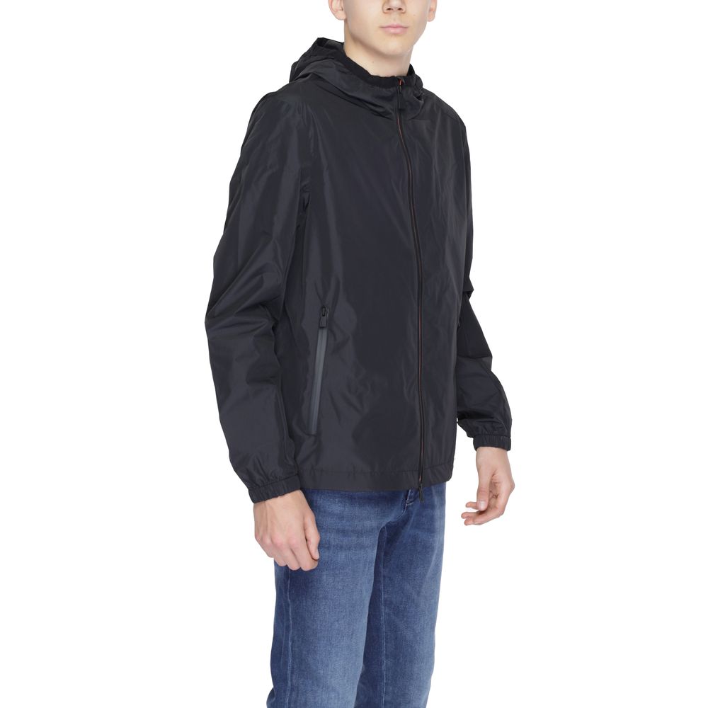 Chaqueta de poliéster negra