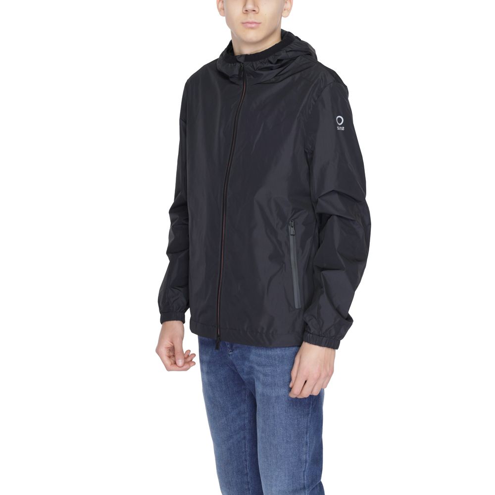 Chaqueta de poliéster negra