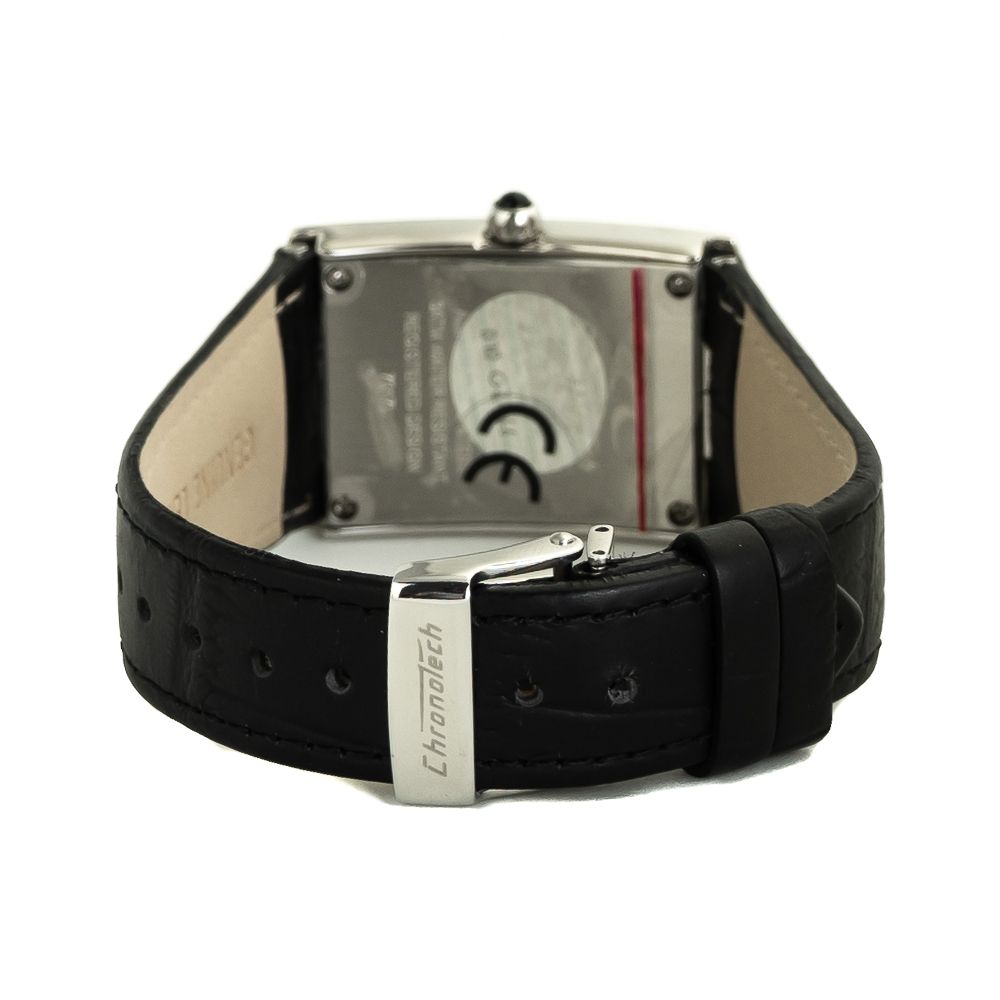 Black Leather Dress Watch