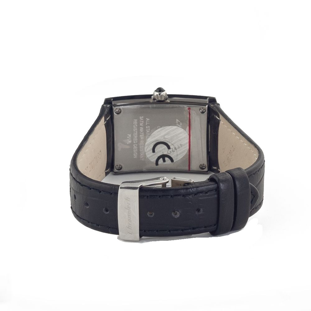 Black Leather Dress Watch