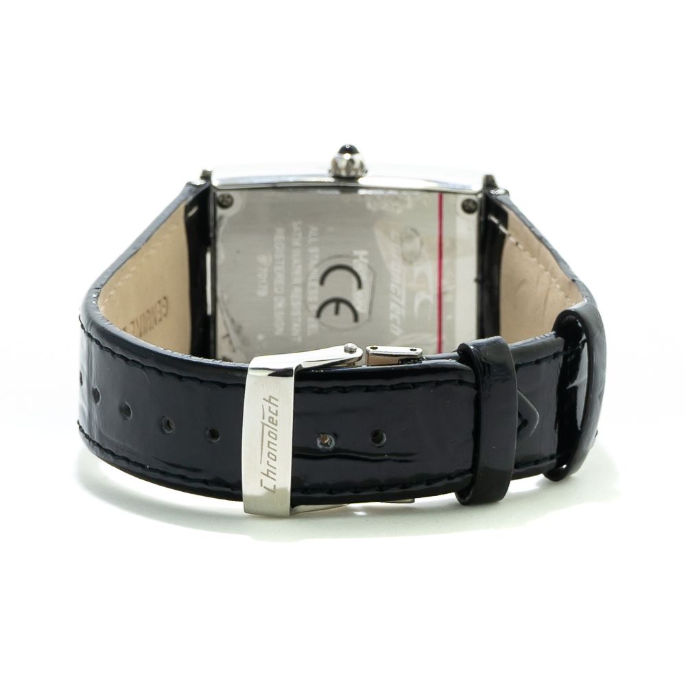 Black Leather Dress Watch