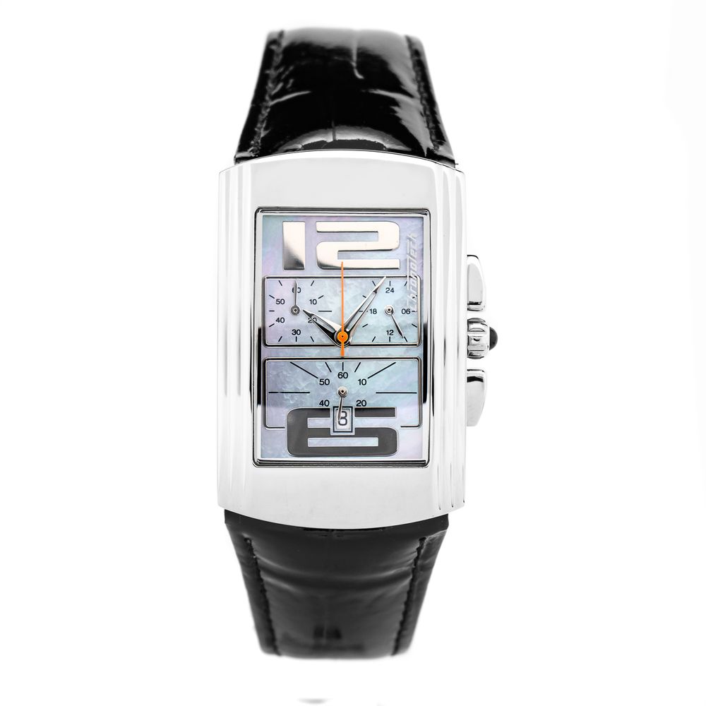 Black Leather Dress Watch