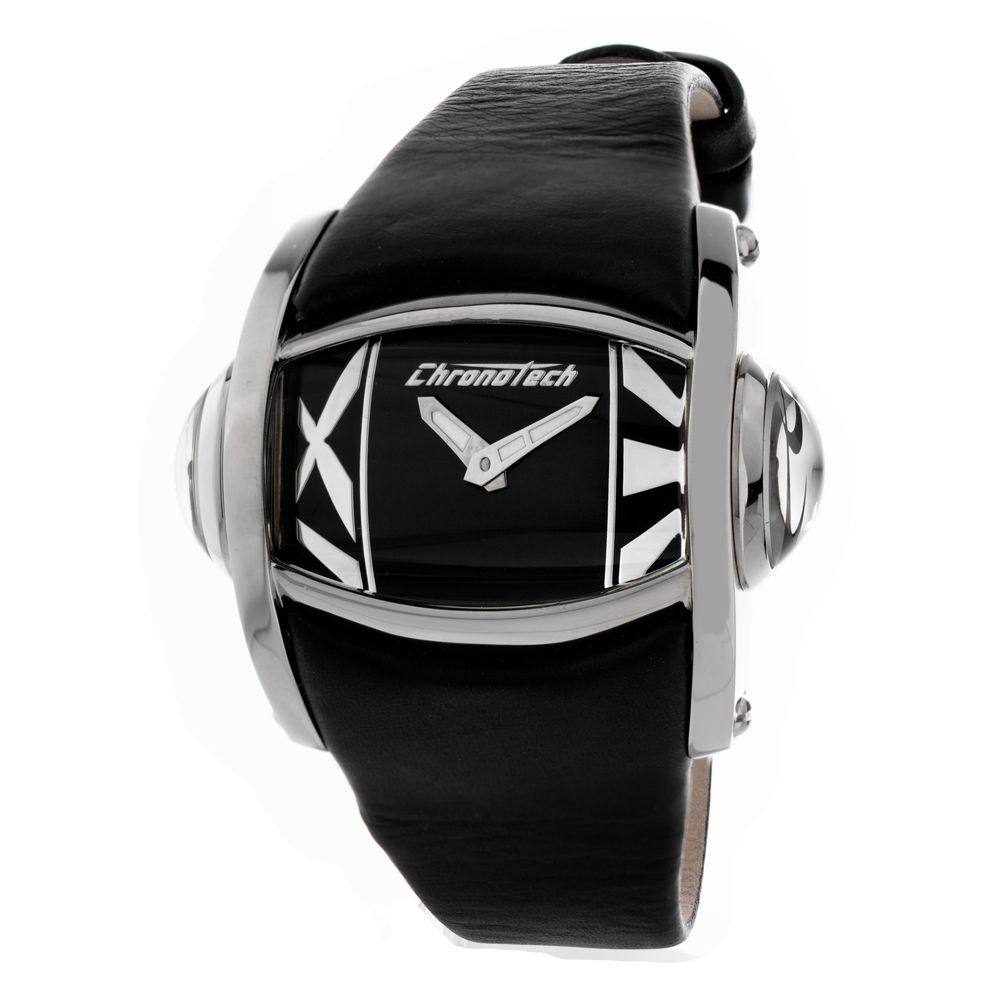 Black Leather Dress Watch