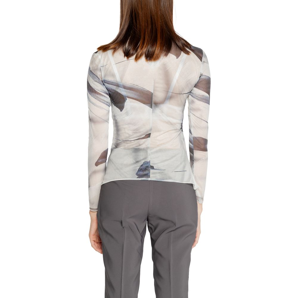 Gray Polyester Long Sleeve T-Shirt