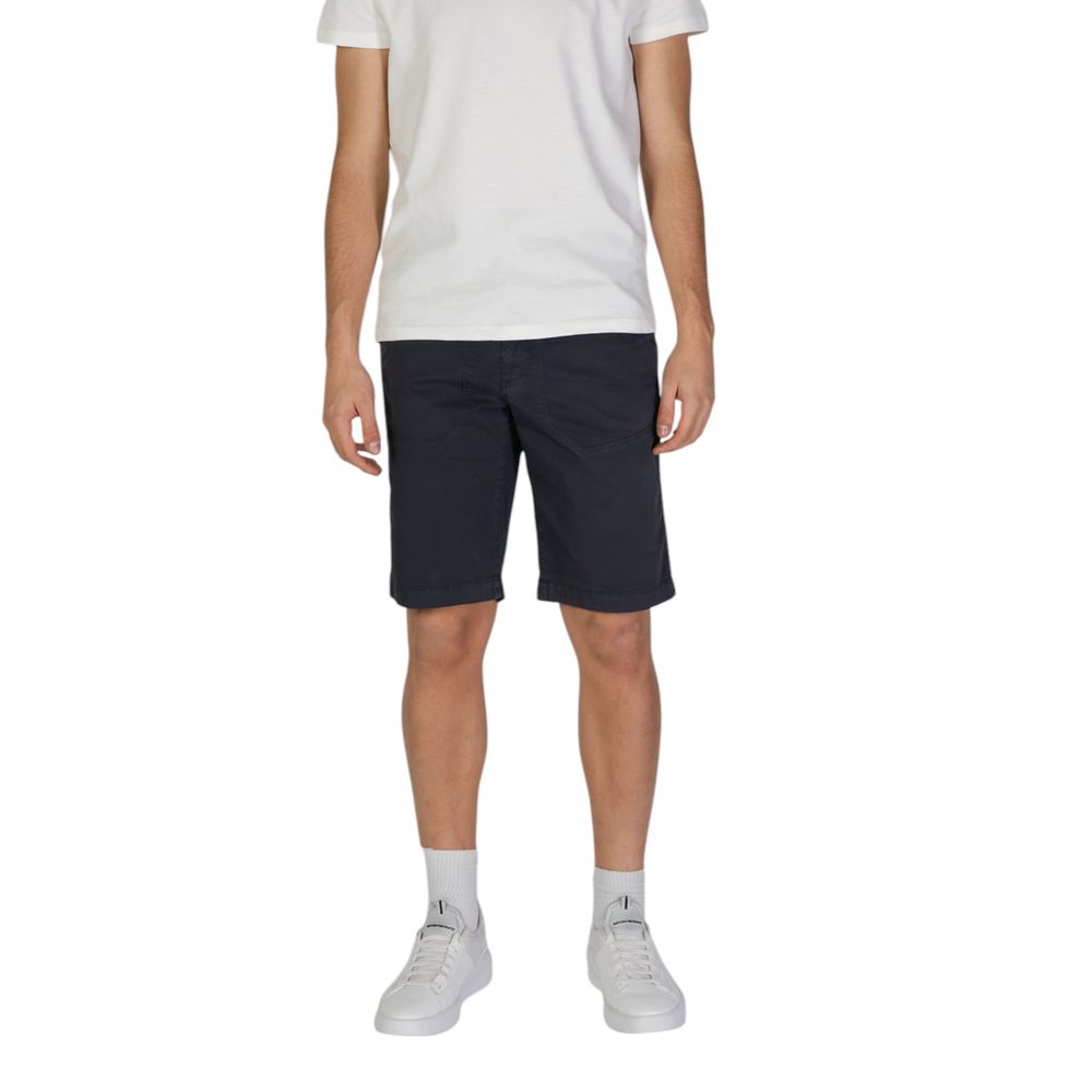 Blue Cotton Bermuda Shorts