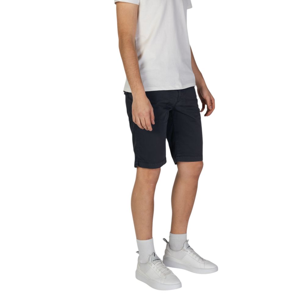 Blue Cotton Bermuda Shorts
