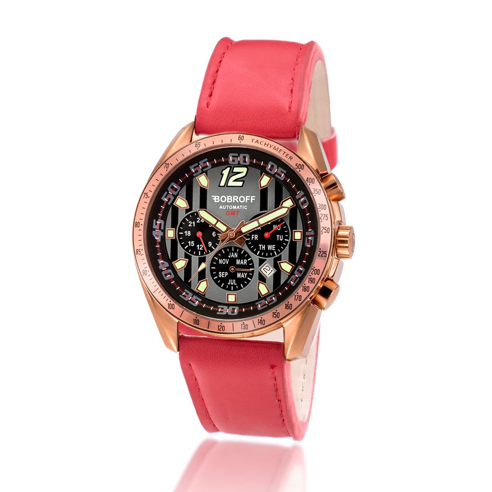 Red Leather Dress Watch