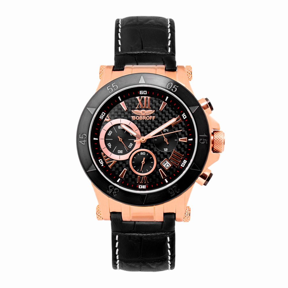 Black Leather Dress Watch