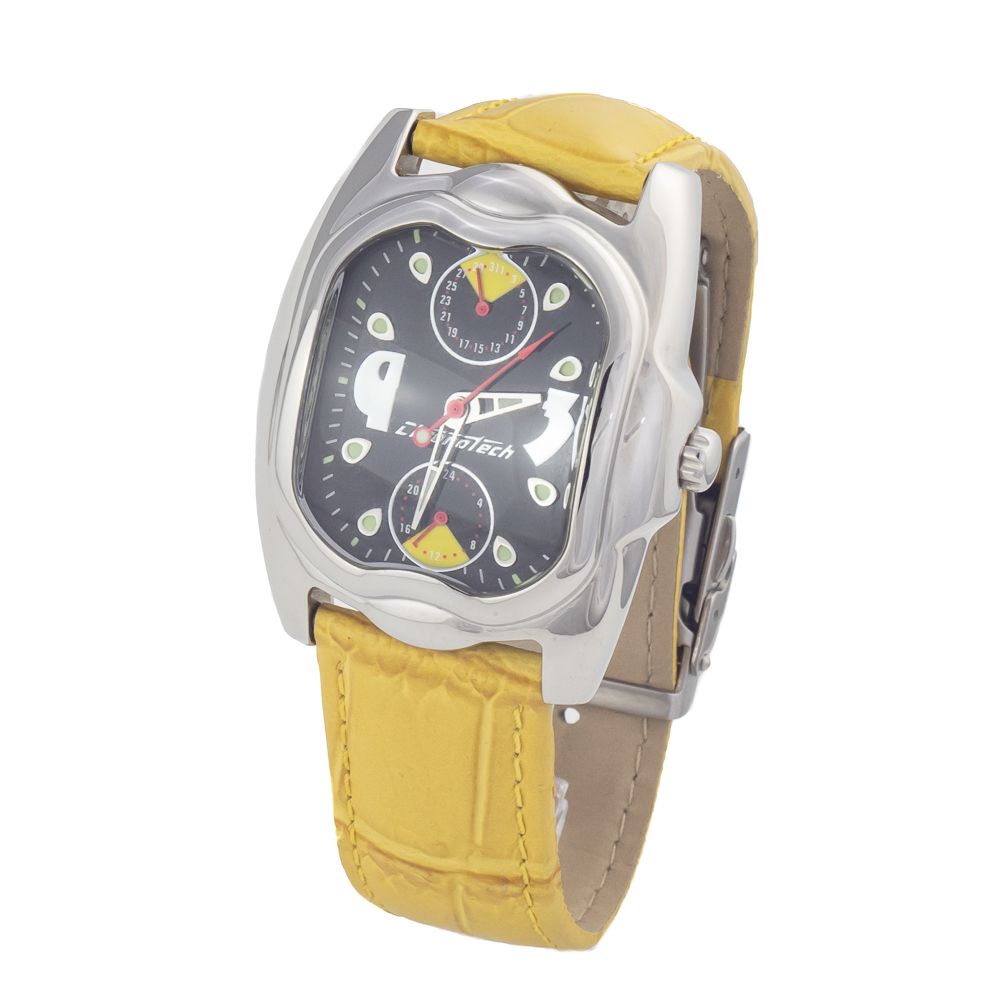 Yellow Leather Dress Watch