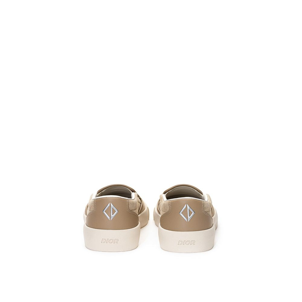 Zapatillas de piel color beige