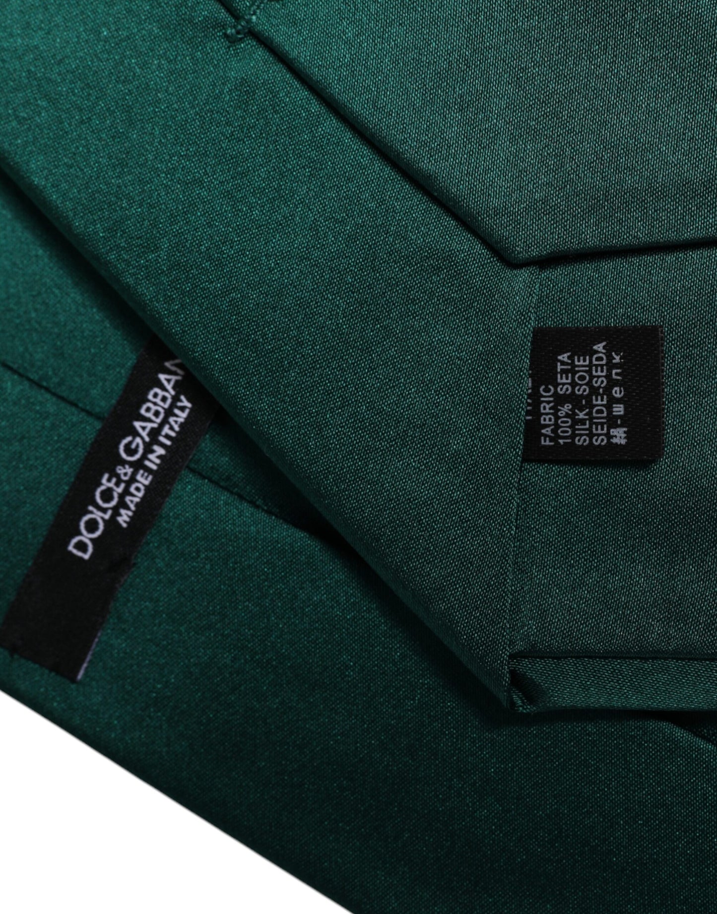 Green Solid Cotton Adjustable Necktie Tie
