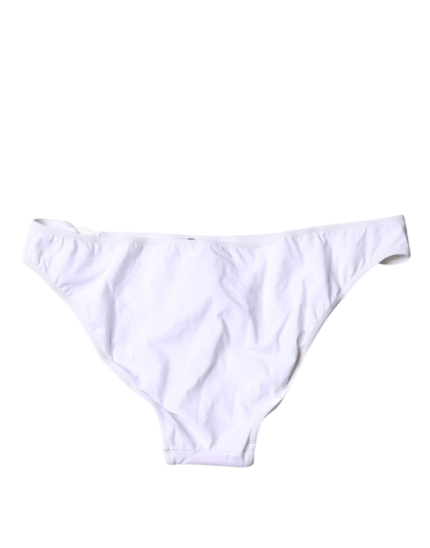 White Nylon Beachwear Bikini Bottom Swimwear