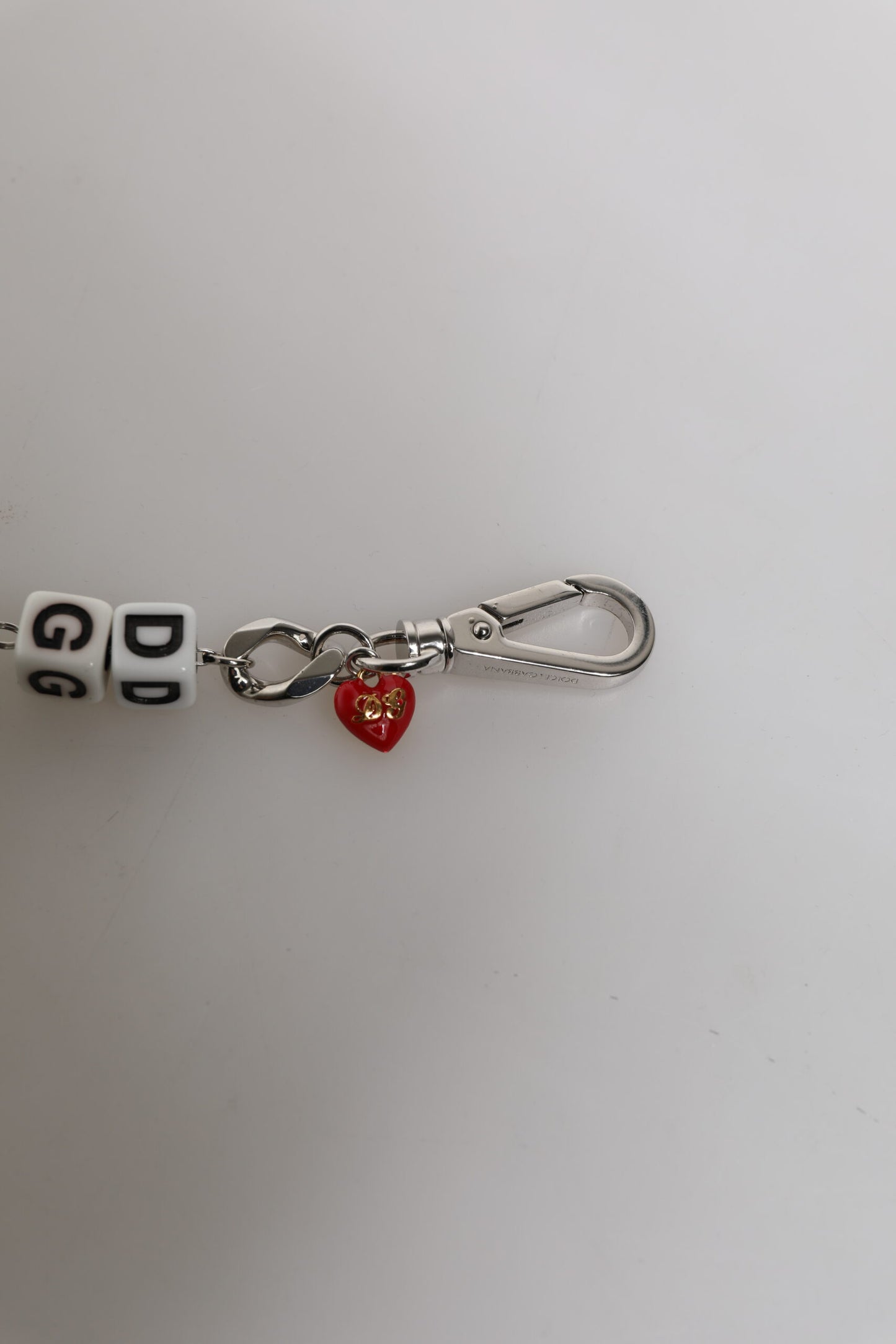 Silver Tone Brass Bead Dice Logo Embellish Charm Bracelet