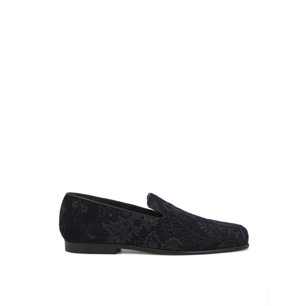 Blauer Leder-Loafer