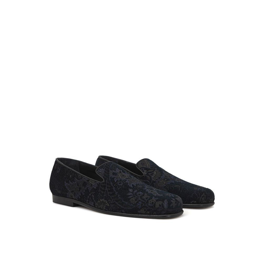 Blauer Leder-Loafer