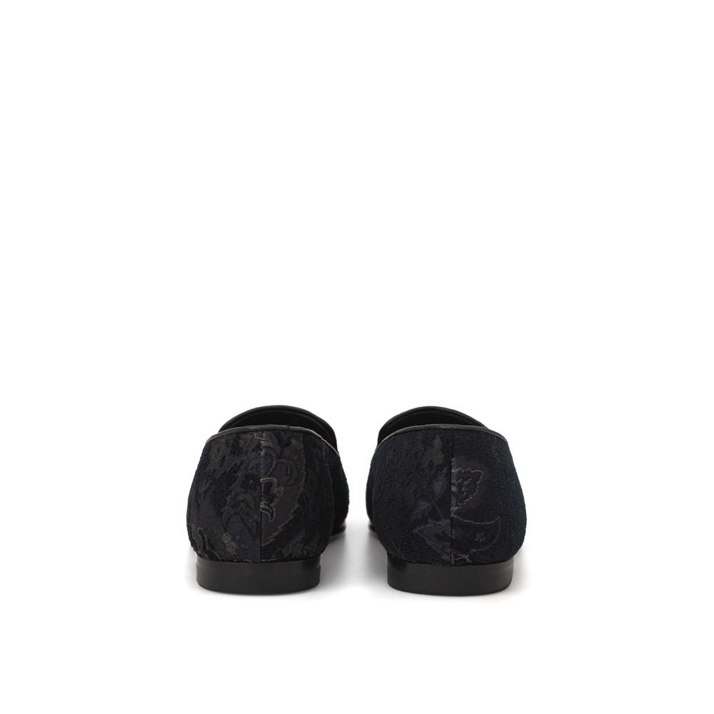 Blauer Leder-Loafer