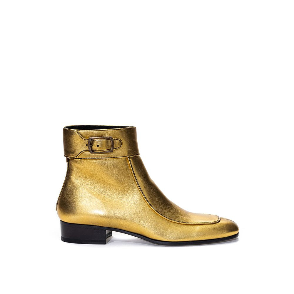 goldener Lederstiefel