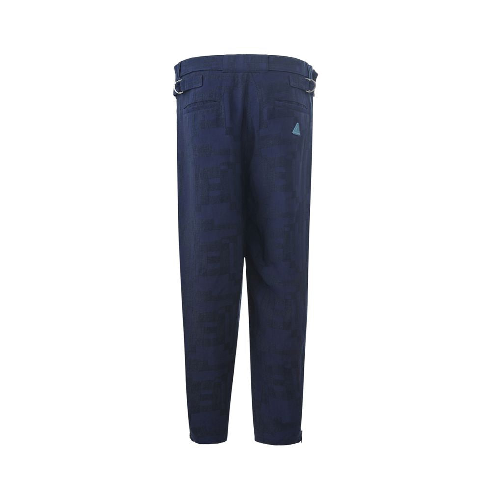 Pantalones y jeans de lino azul