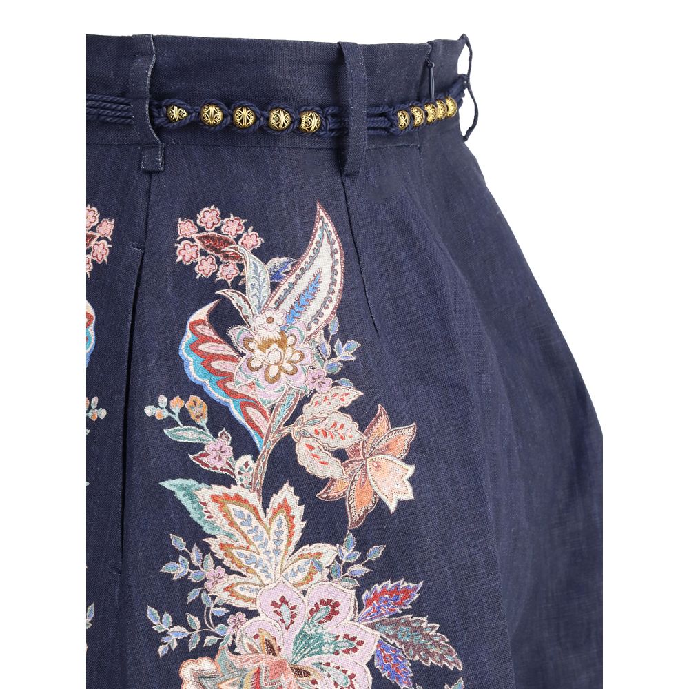 White Linen Bermuda Shorts