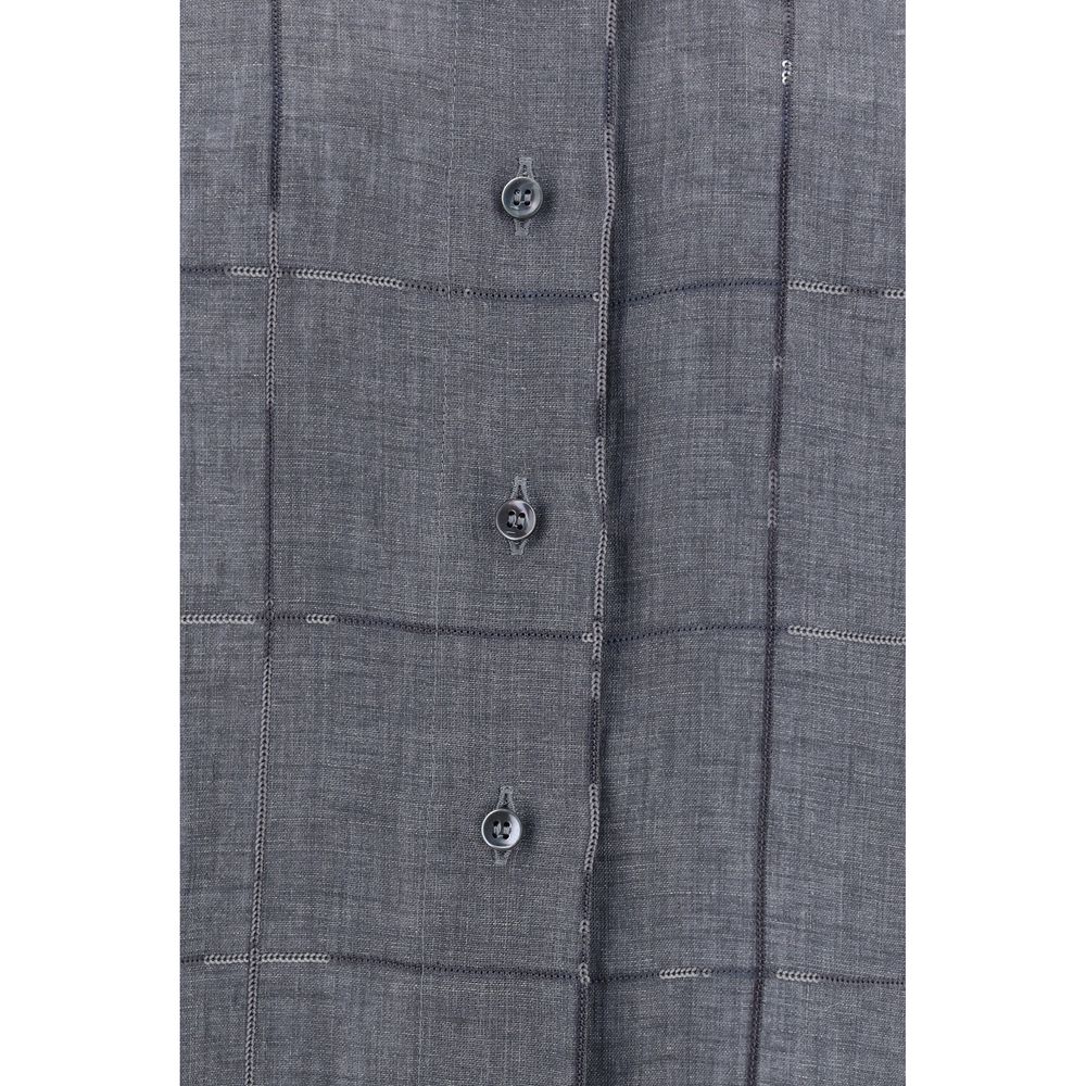 Gray Linen Shortsleeve Shirt