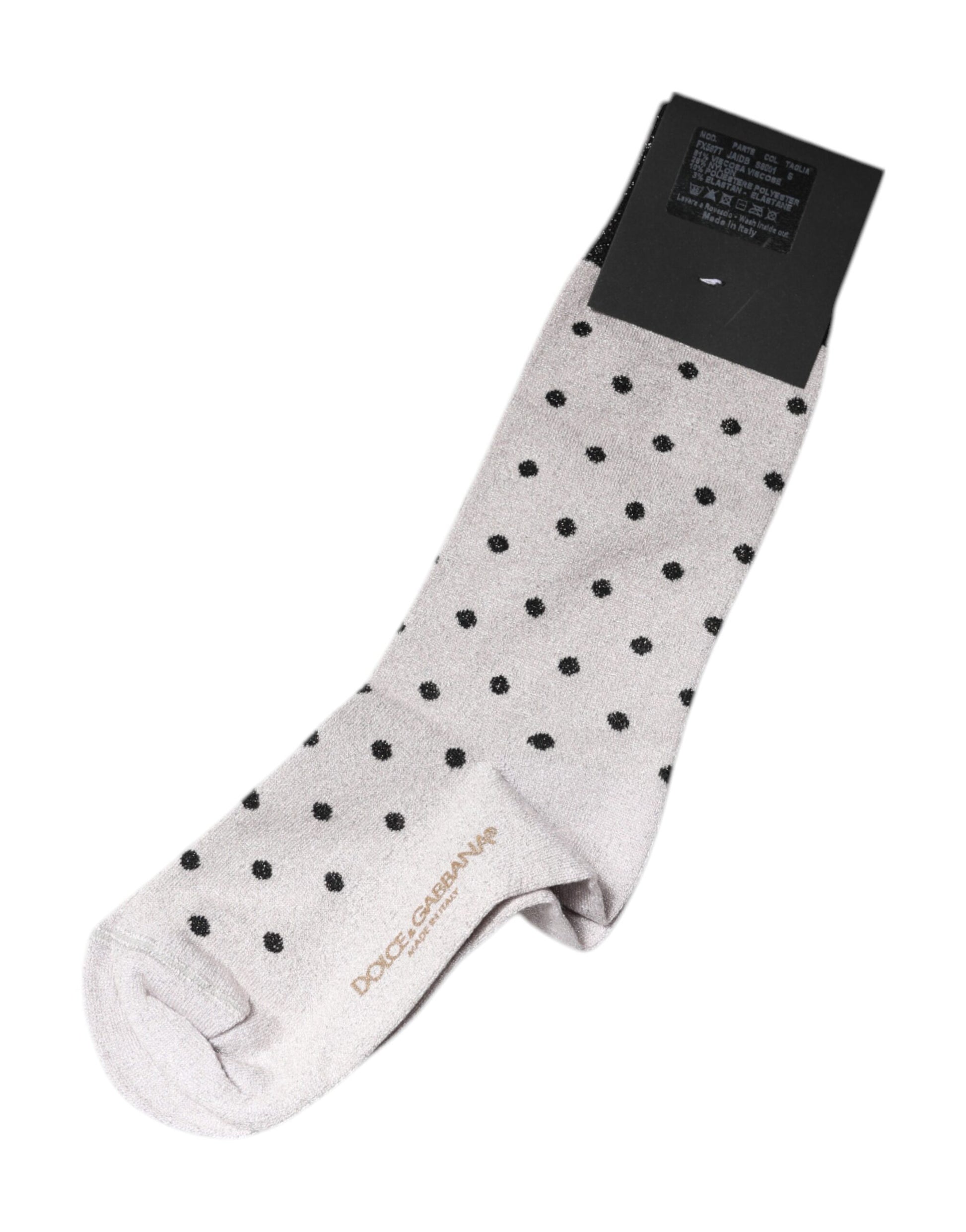 Gray Viscose Stretch Dotted Socks