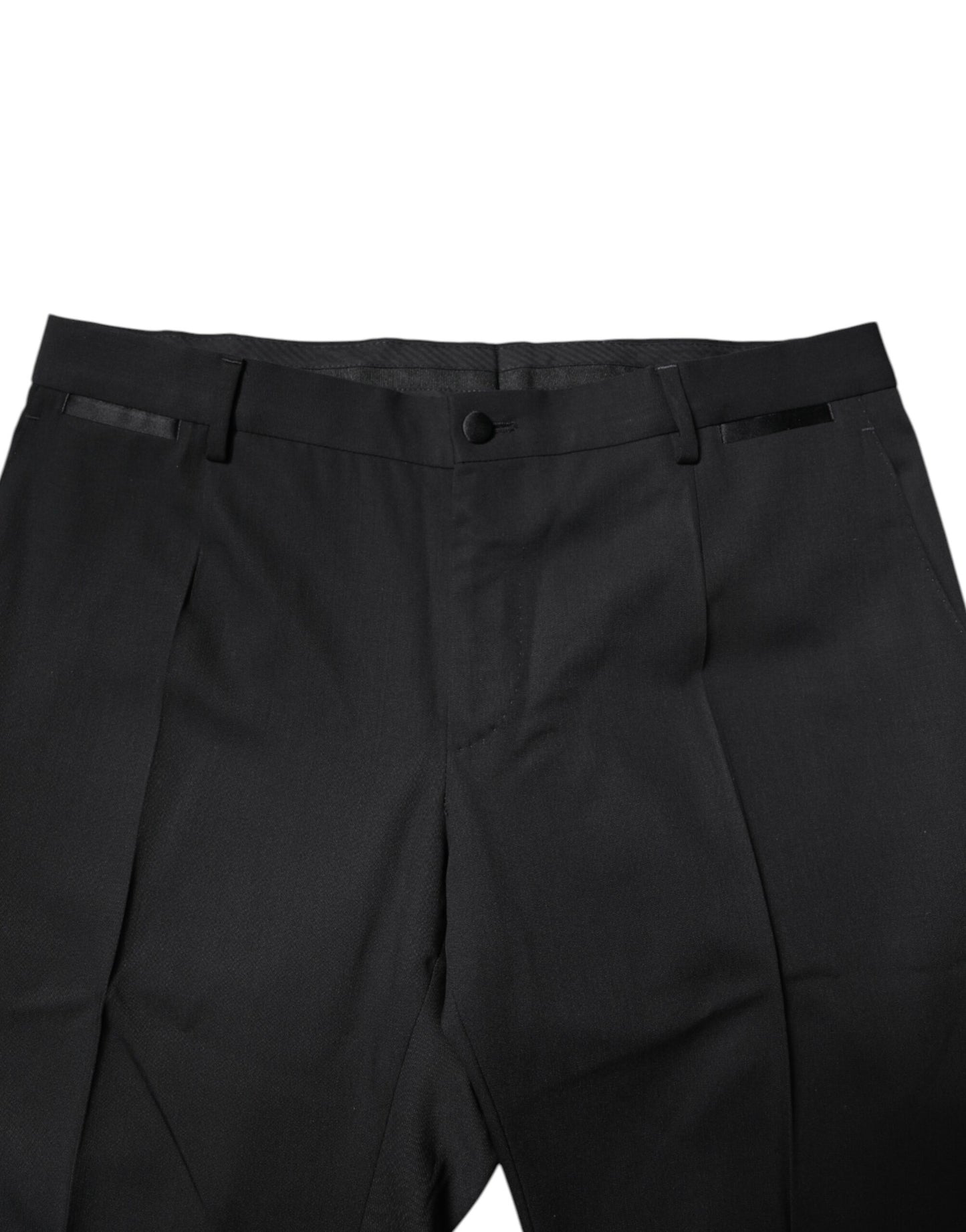 Black Wool Single Breasted 2 Piece Suit