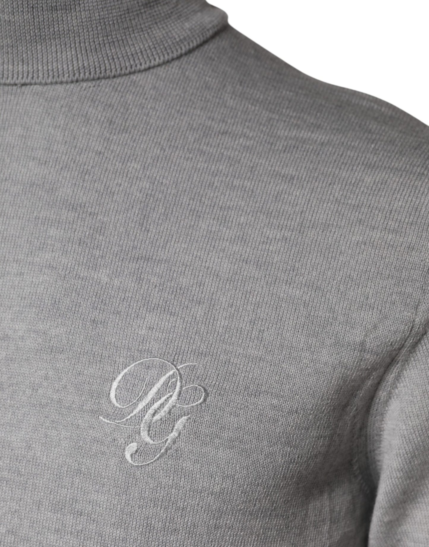 Gray Wool Knitted Men Pullover Sweater