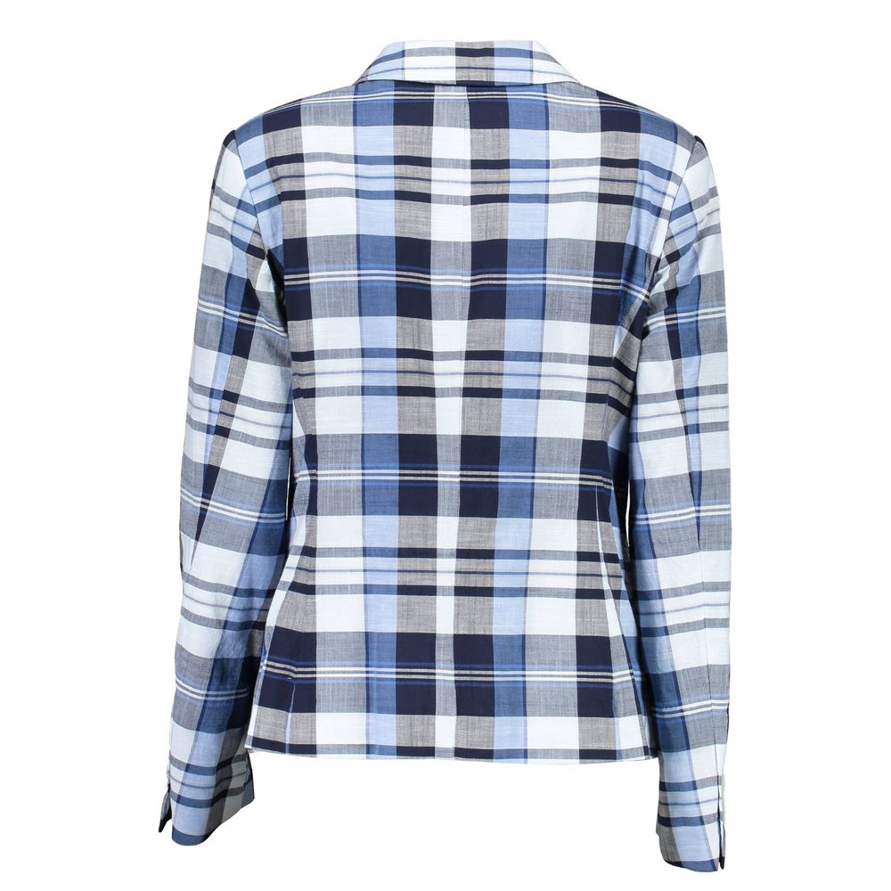 Light Blue Cotton Women Jacket