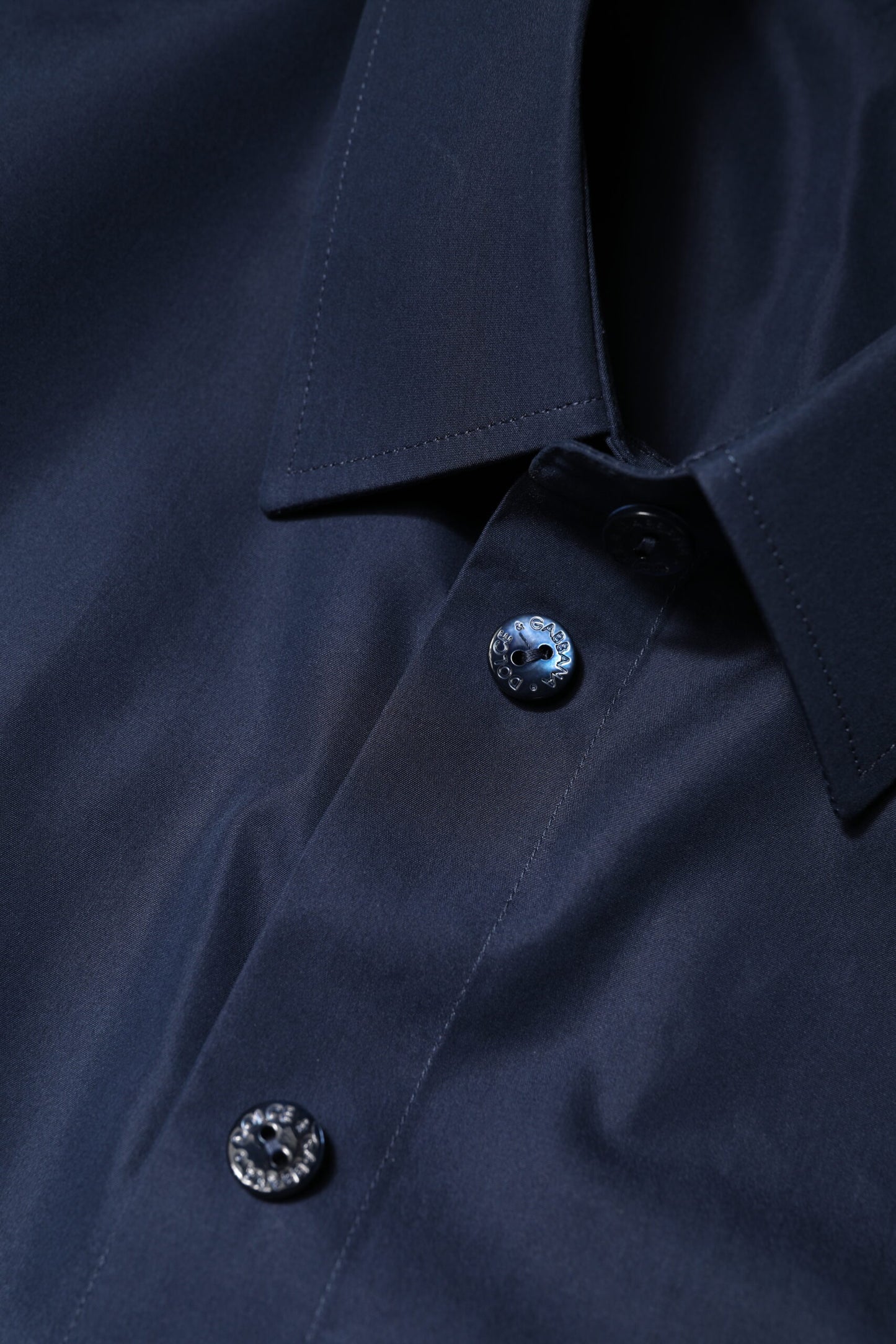 Blue Cotton Short Sleeves Button Down Top