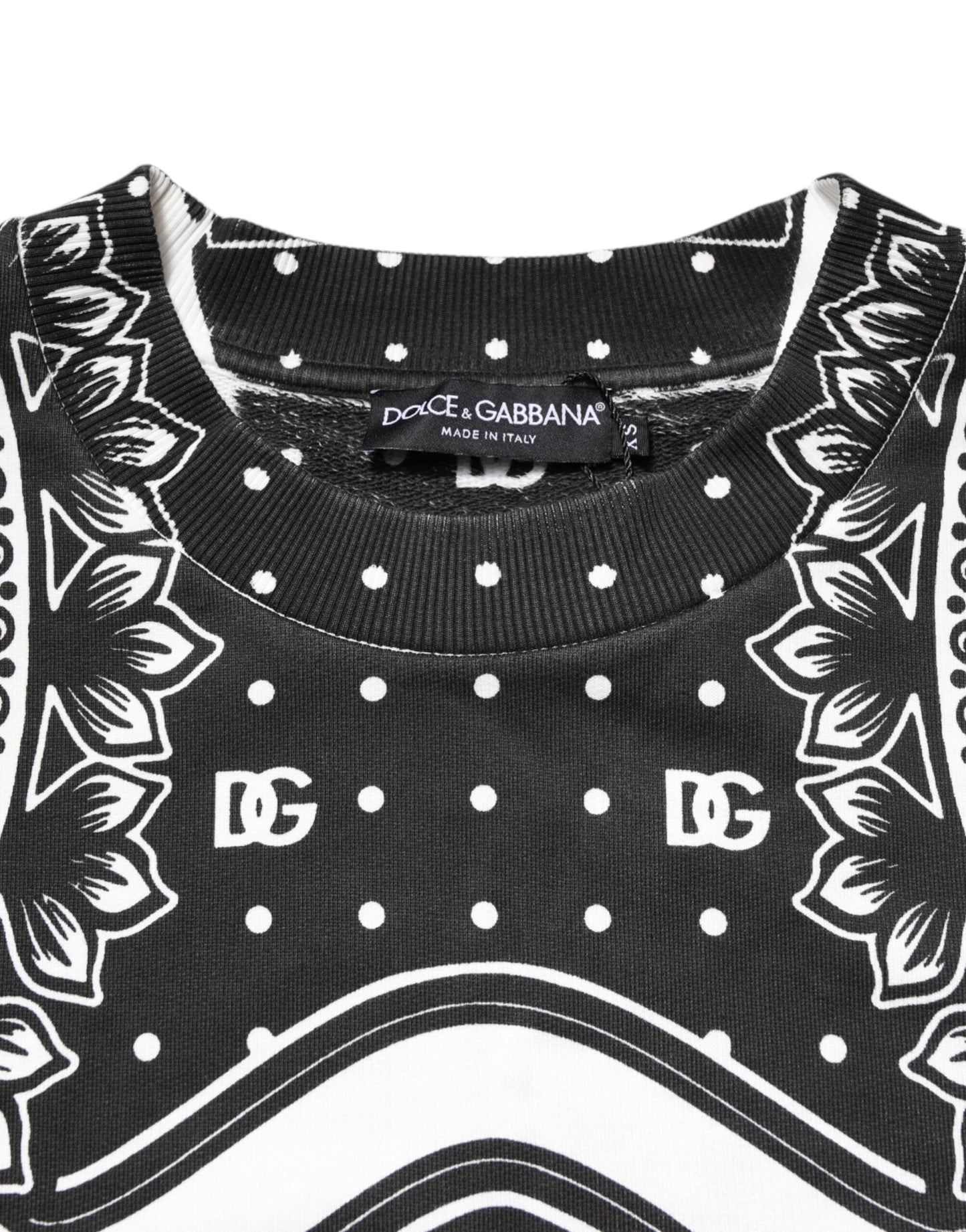 Black White Bandana Cotton Men Sweatshirt Sweater