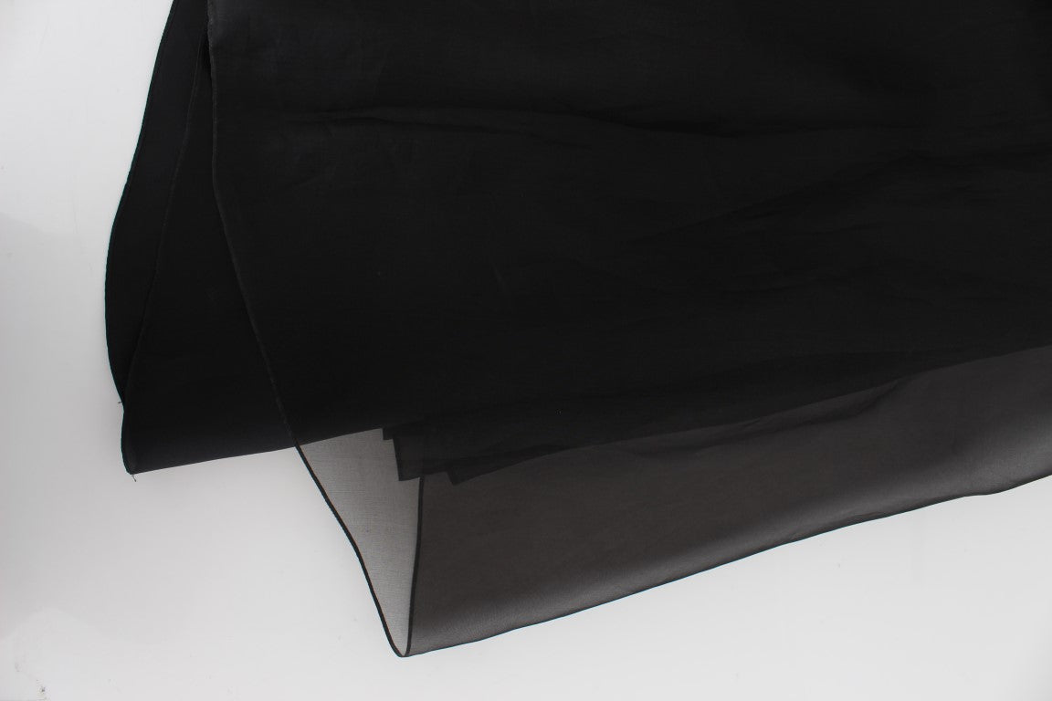 Elegantes langes Seidenkleid mit Blumenmuster