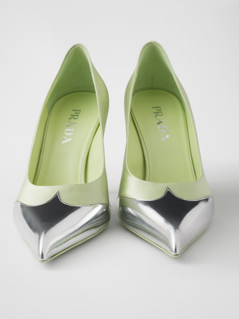 Satin And Metallic Leather Pumps