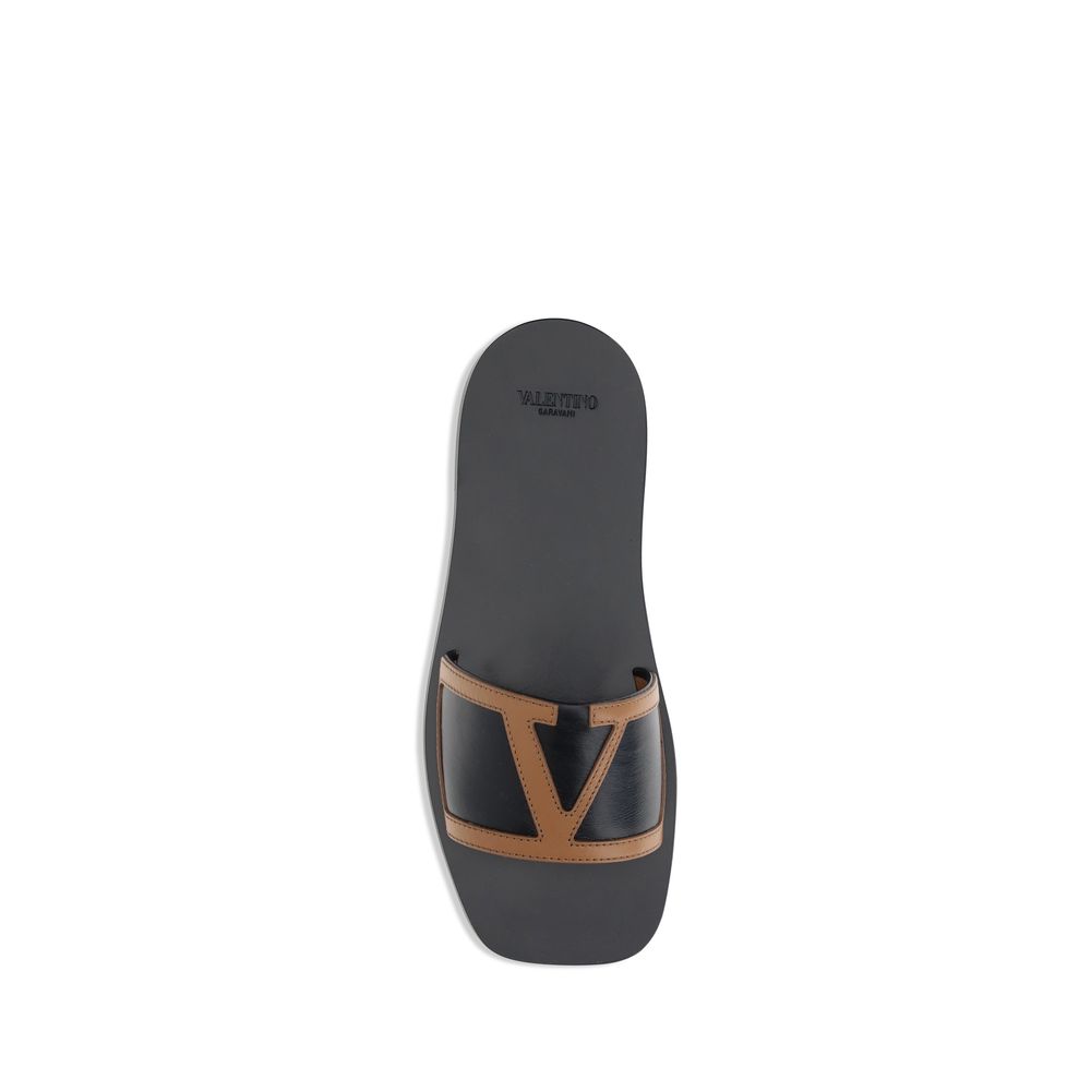 Black Calf Leather Bos Taurus Sandals