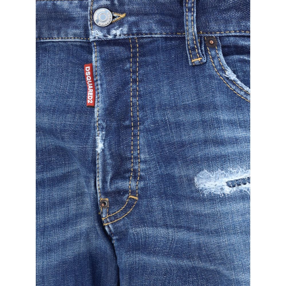 Blue Cotton Skinny Jeans