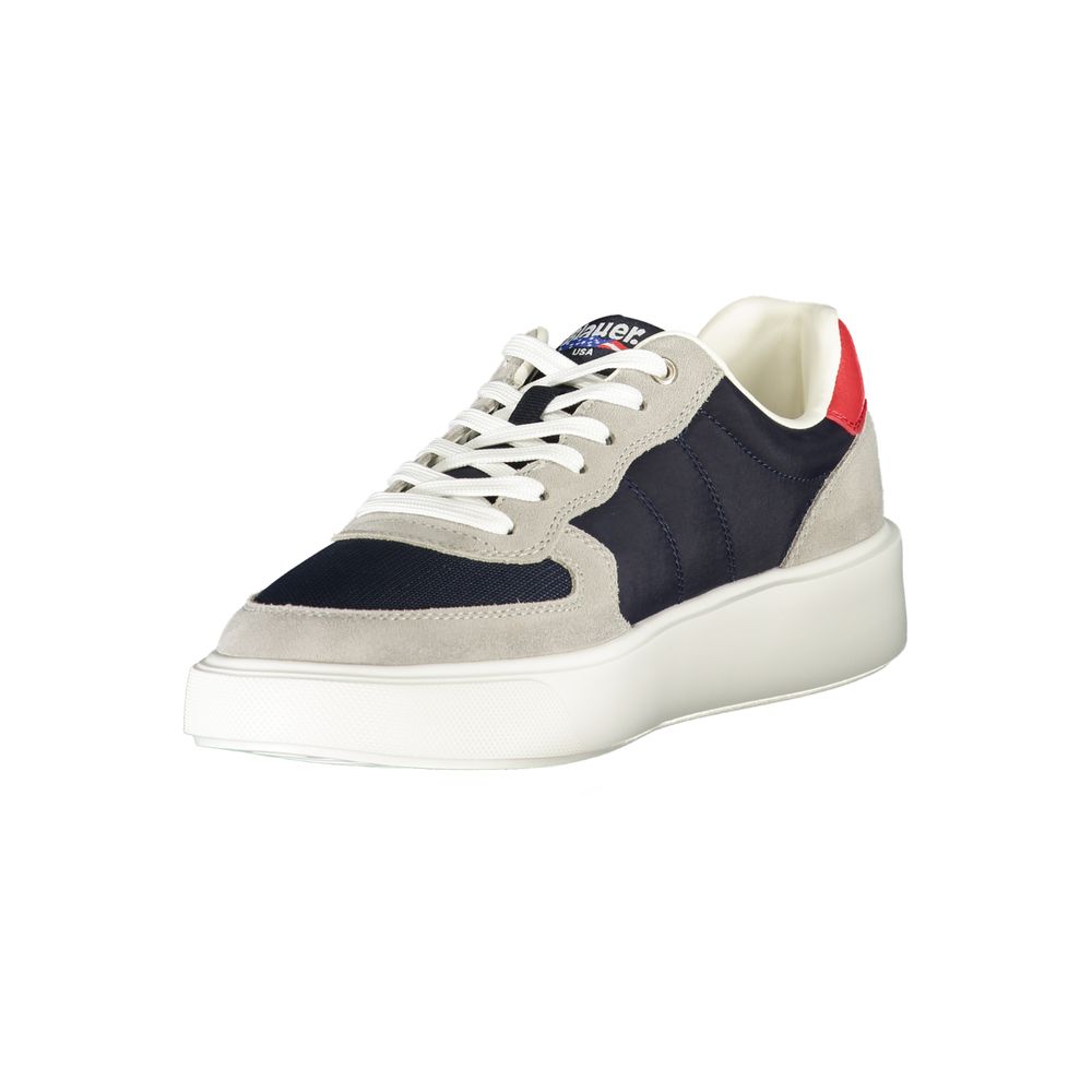 Blue Leather Men Sneaker