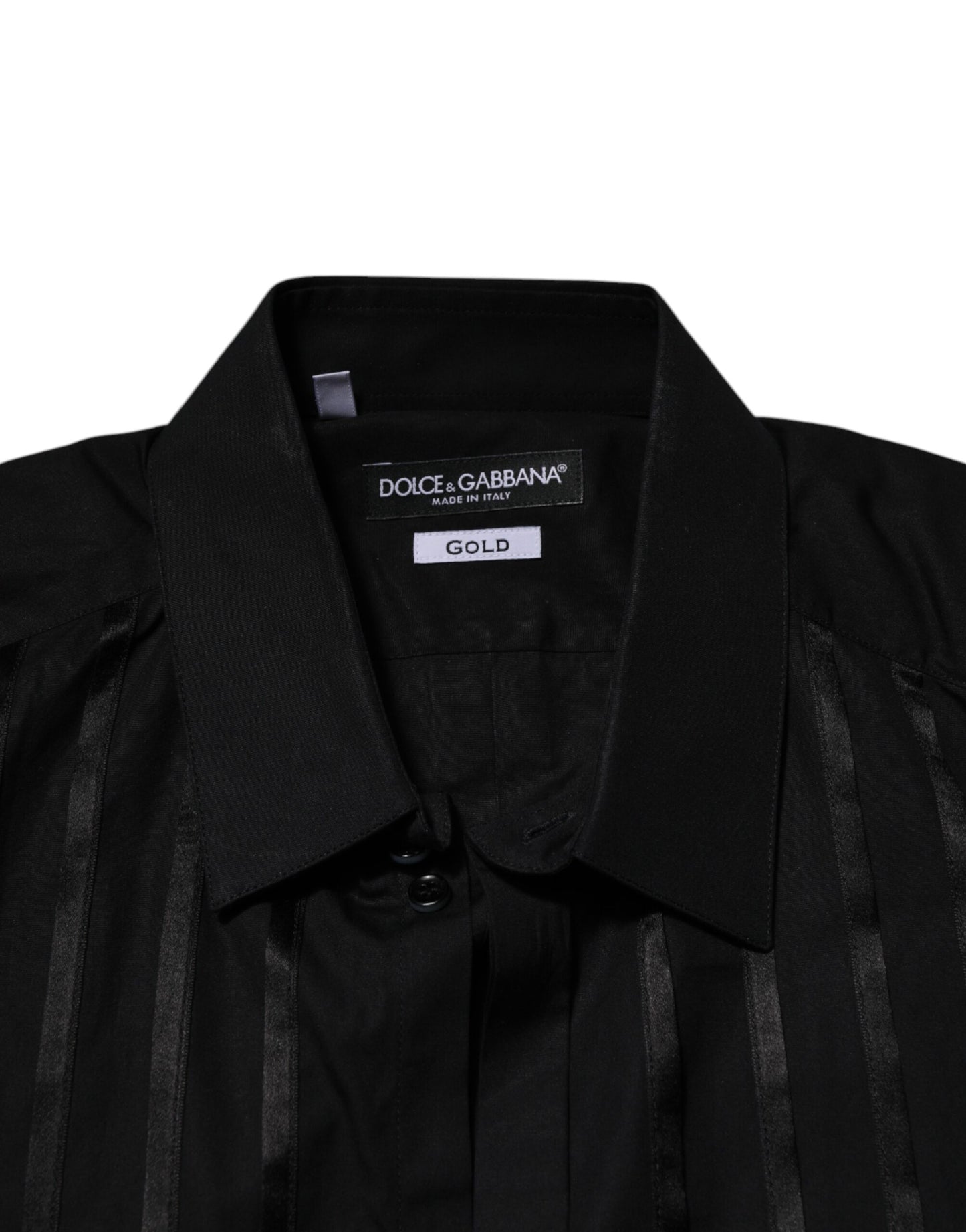 Black GOLD Long Sleeves Men Formal Dress Shirt