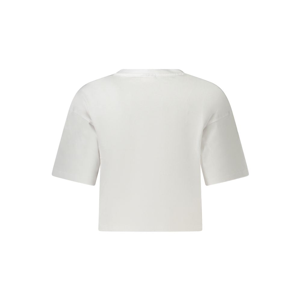 White Cotton Women T-Shirt