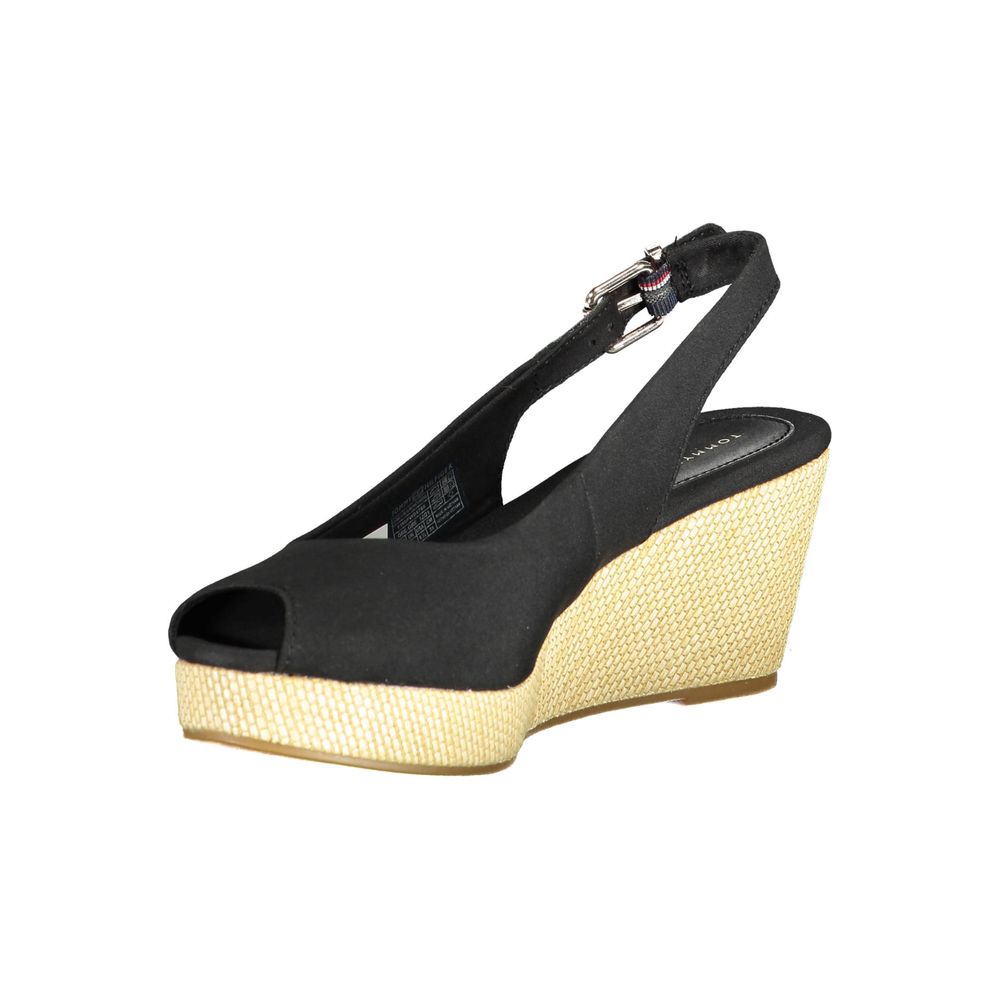 Black Leather Women Sandal