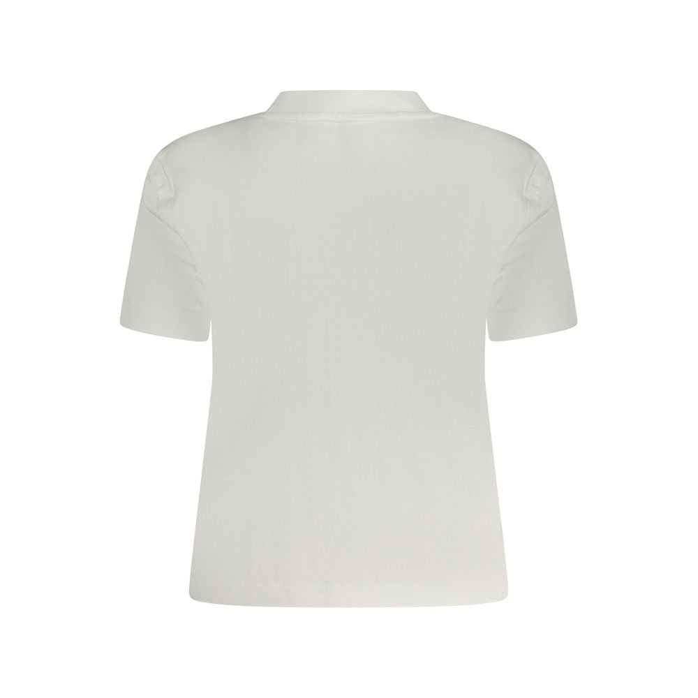 White Cotton Women T-Shirt