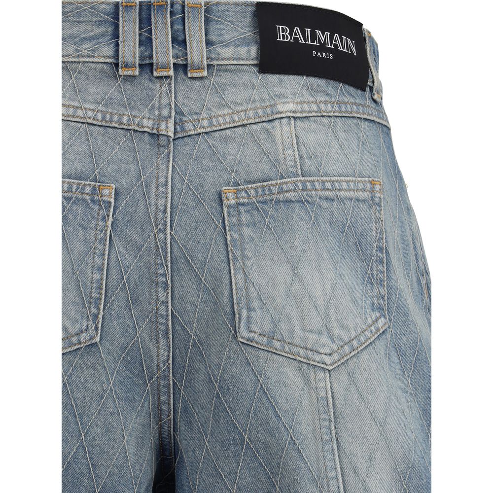 Light Blue Cotton Bermuda Shorts