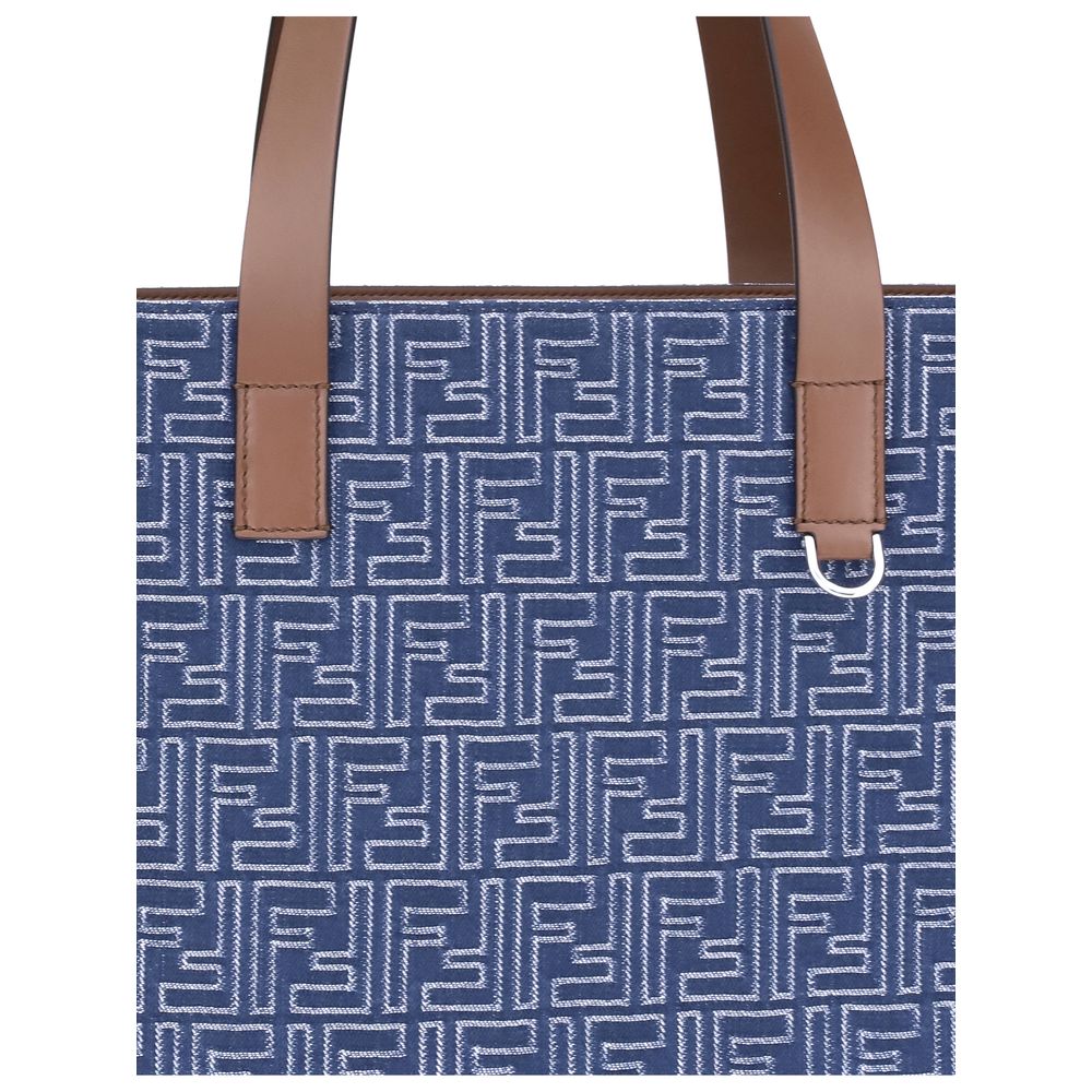 Light Blue Cotton Shoulder Bag