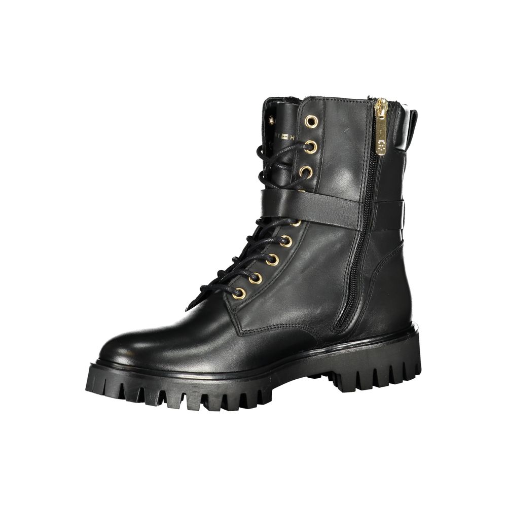 Black Leather Women Boot