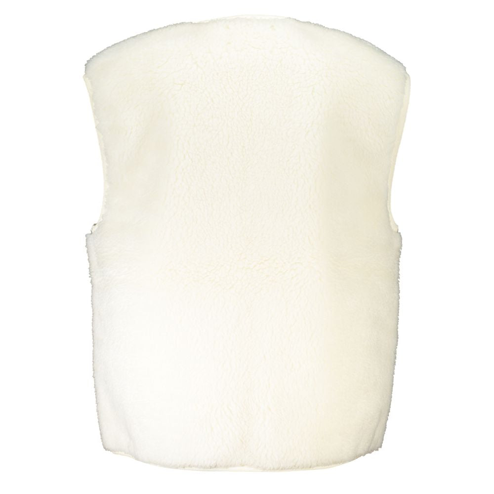 White Polyester Women's Coat