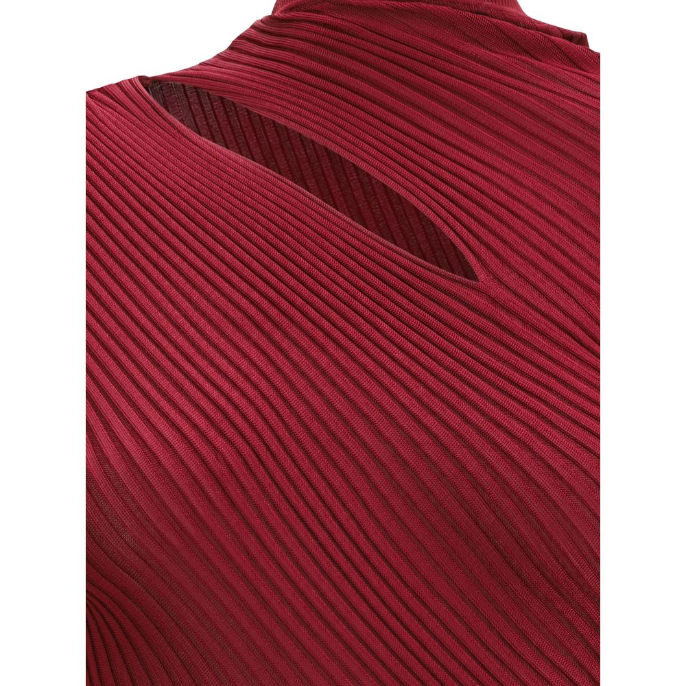 Bordeaux Viscose Casual Dress