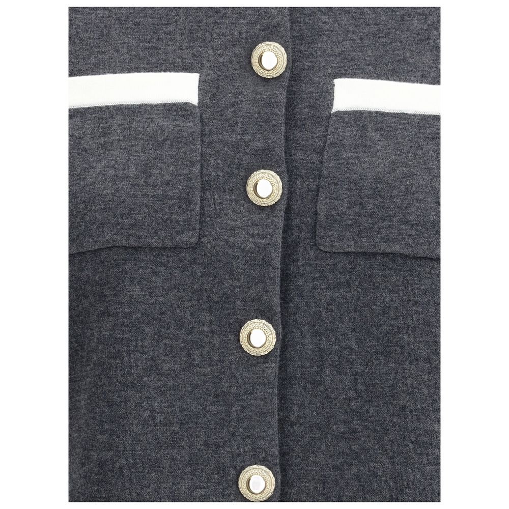 Gray Wool Cardigan