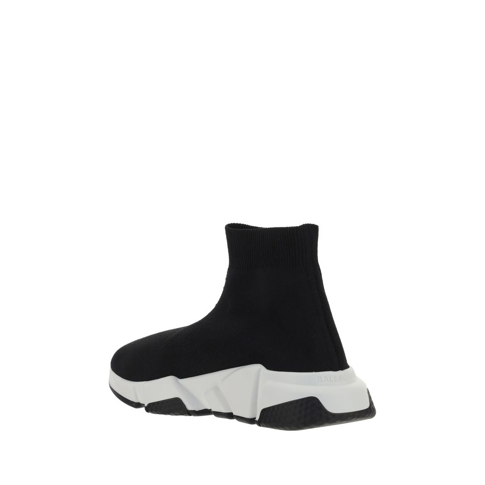Black Polyester Athletic Sneakers