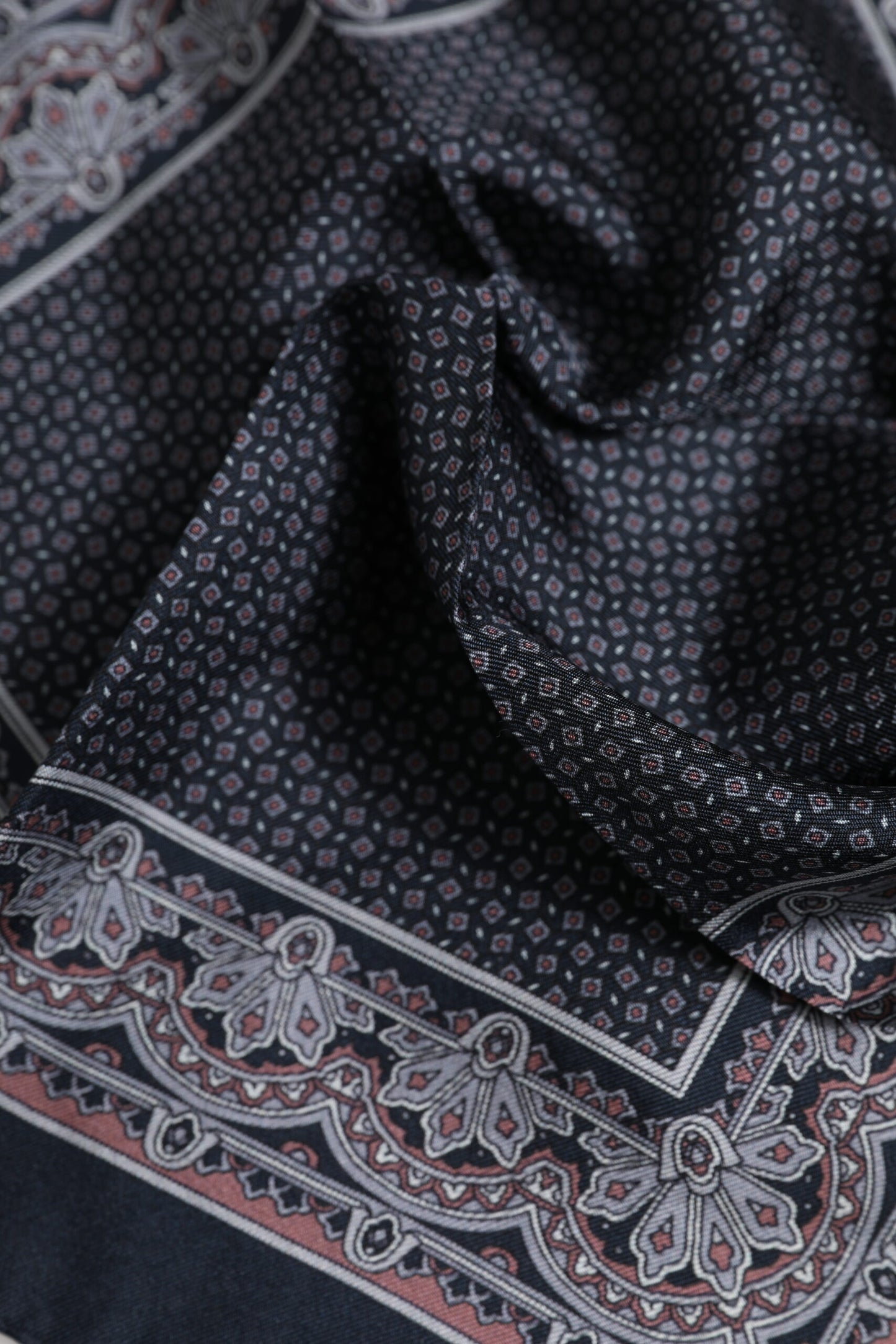 Multicolor Fantasy Silk Square Foulard Scarf