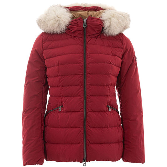 Bordeaux Polyester Full-Length Jacket