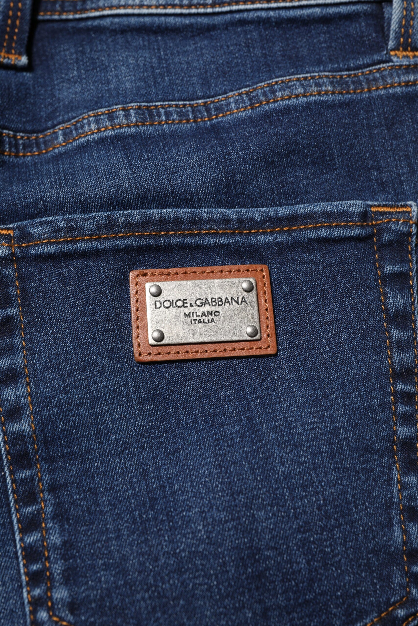 Dark Blue Cotton Skinny Denim Jeans