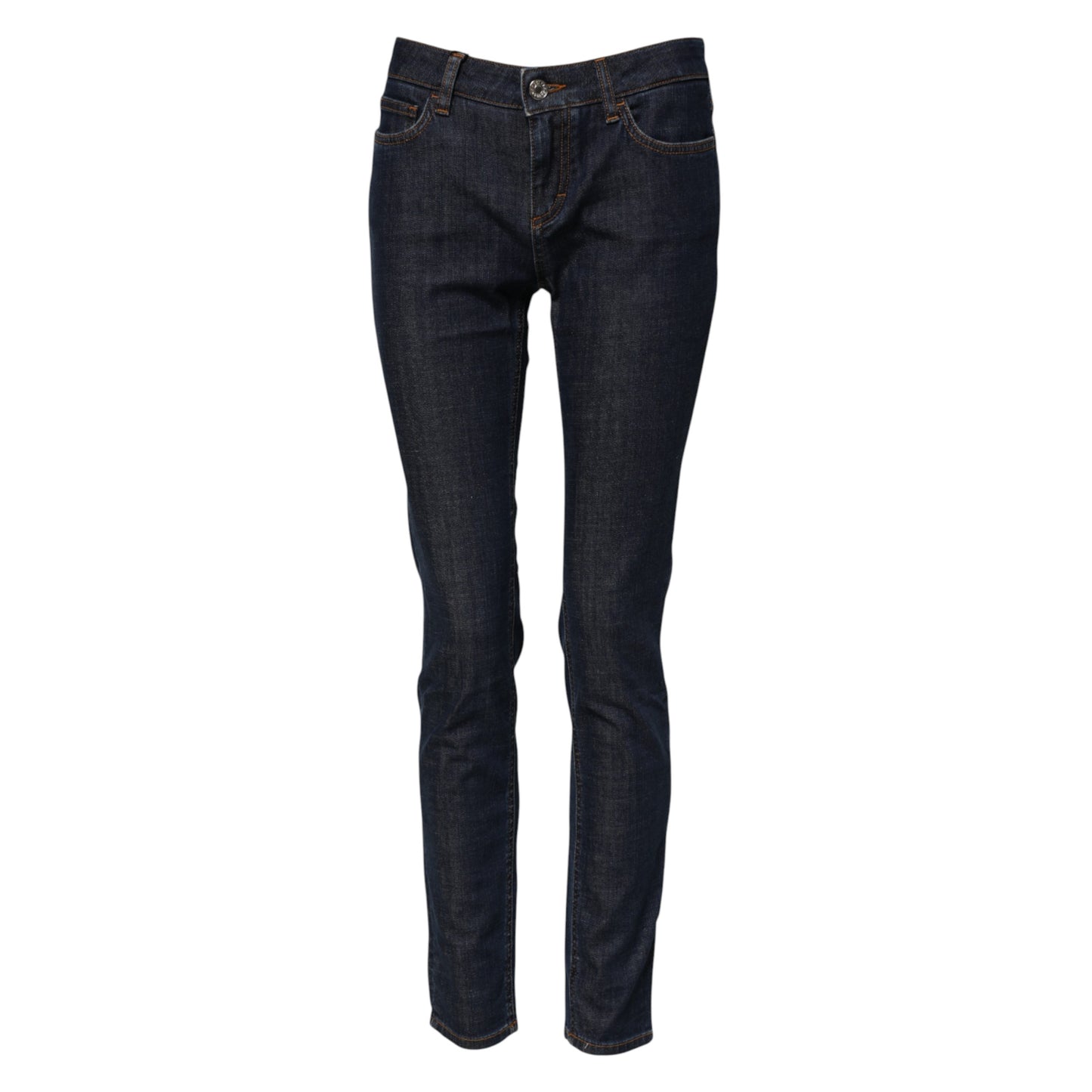 Blue Skinny Cotton Mid Waisted Denim Jeans